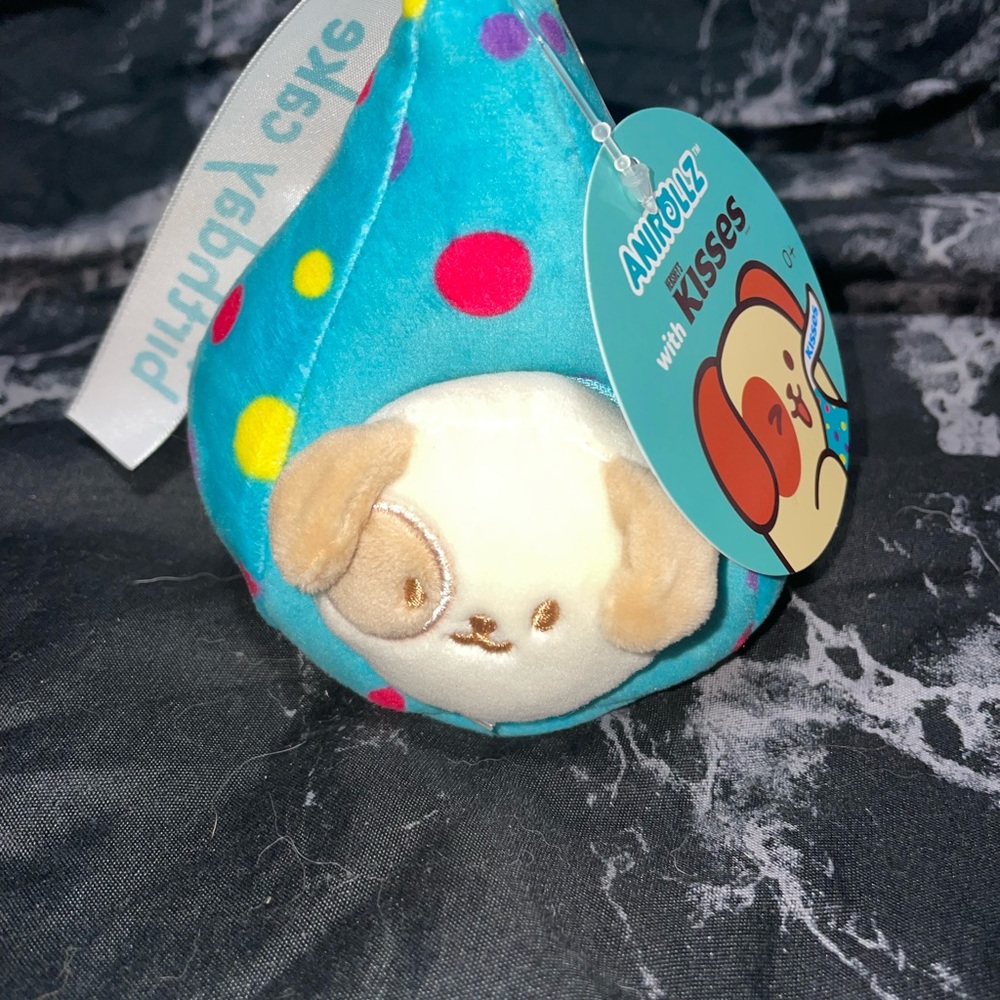 Anirollz birthday cake puppy dog with Hershey kisses 5 inch Plush Toy